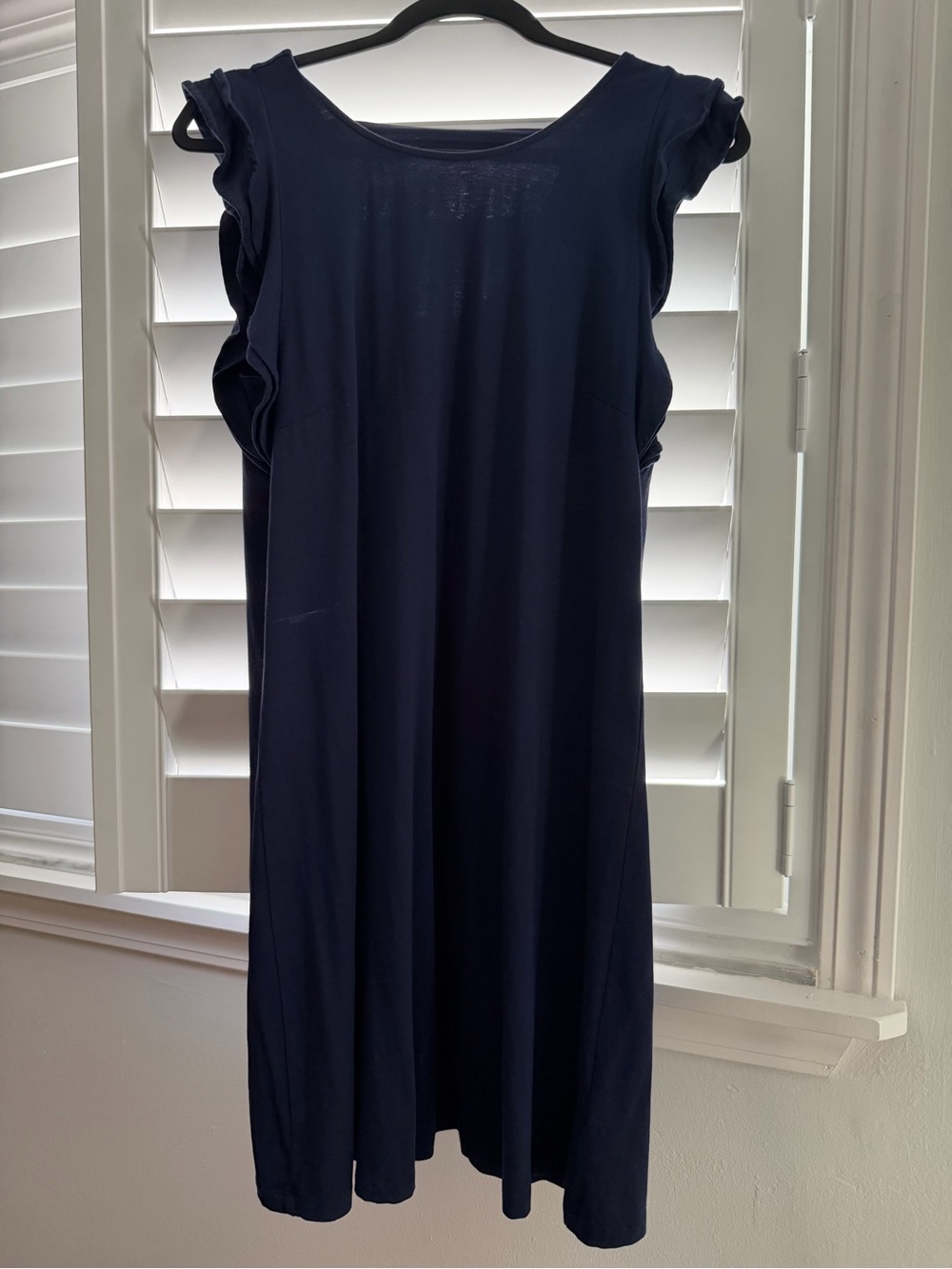 Lilly Pulitzer Navy Ruffle-Sleeve Midi Dress - Picture 1 of 4